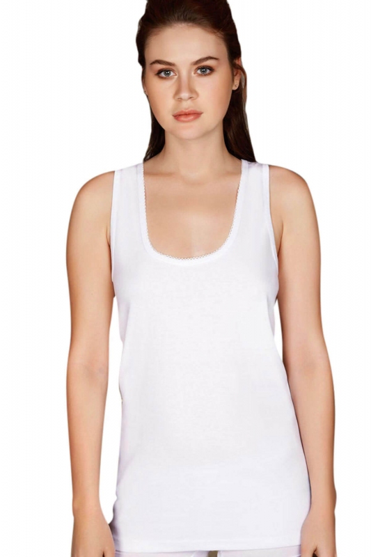 White Ribana Thick Strapped U-Neck Athlete 8549