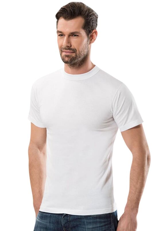 White Zero Collar Short Sleeve Cotton Athlete 1153 - 1