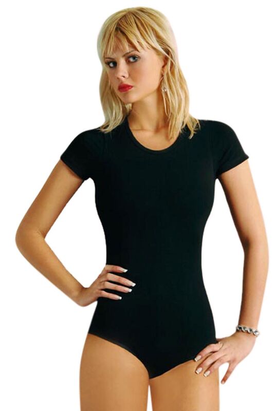 Bisiklet Yaka Kısa Kollu Çıtçıtlı Body 4057 - Anıt