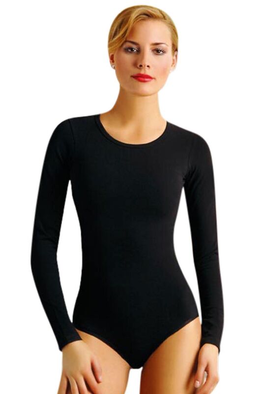 Bisiklet Yaka Uzun Kollu Çıtçıtlı Body 4058 - Anıt