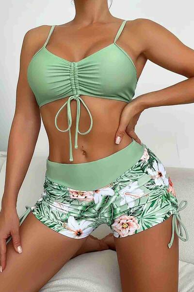 Büzgü Ayarlı Bikini Üstü