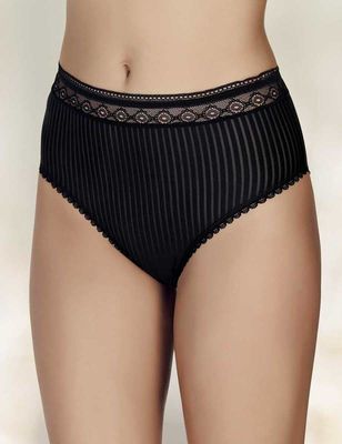 Striped Lace Detailed Brief Panties 3 Pieces Economic Package MB3055 - Thumbnail