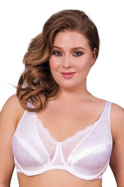 Lace Detailed Underwire Satin Minimizer Bra 3652 - Thumbnail