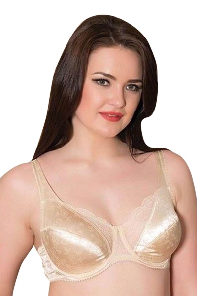 Lace Detailed Underwire Satin Minimizer Bra 3652 - Thumbnail