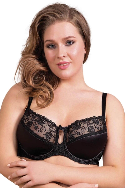 Lace Detailed Underwire Minimizer Bra 3635 - Thumbnail