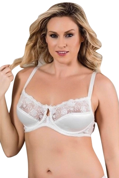 Lace Detailed Underwire Minimizer Bra 3635 - Thumbnail