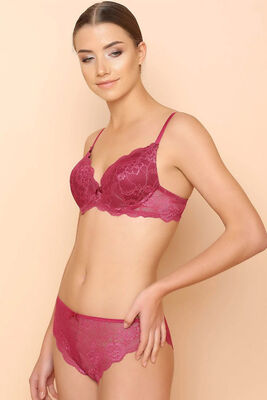 Lace Detailed Padded Bra Panty Set 4618 - Thumbnail