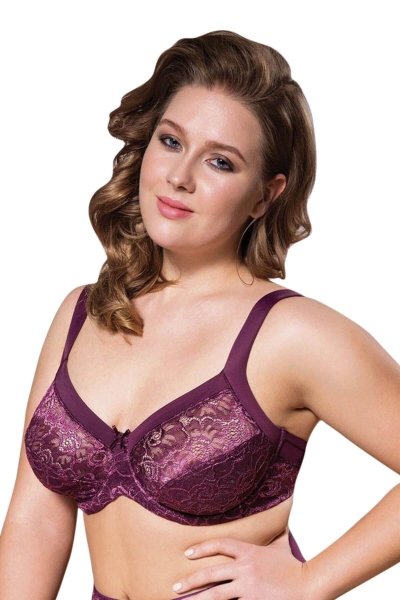 Lace Detail Minimizer Bra 3697 - Thumbnail