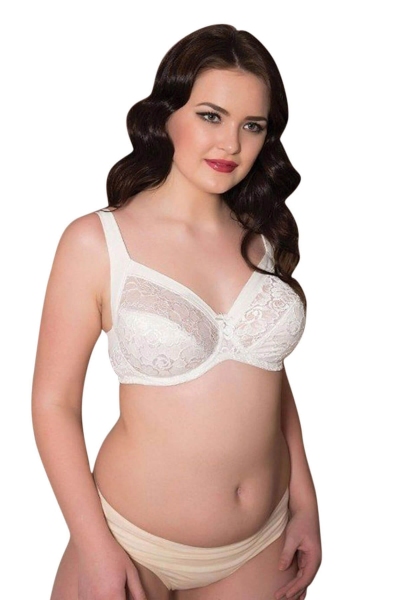 Lace Detail Minimizer Bra 3697 - Thumbnail