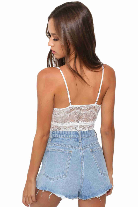 Dantel İşlemeli Beyaz Body Gecelik - 2