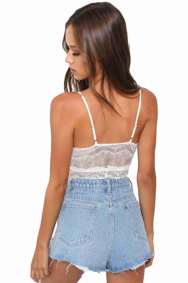 Dantel İşlemeli Beyaz Body Gecelik - 2