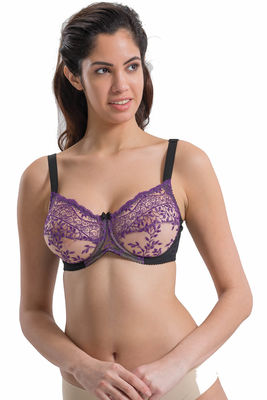 Lacy Underwire Minimizing Bra 148 - Thumbnail