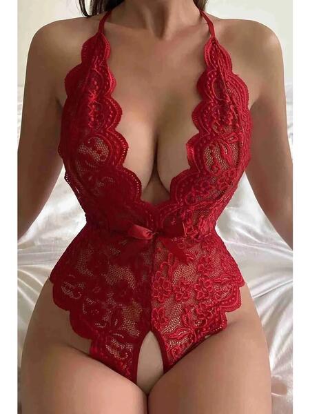 Dantelli Özel Bölgesi Açık Fantezi Babydoll