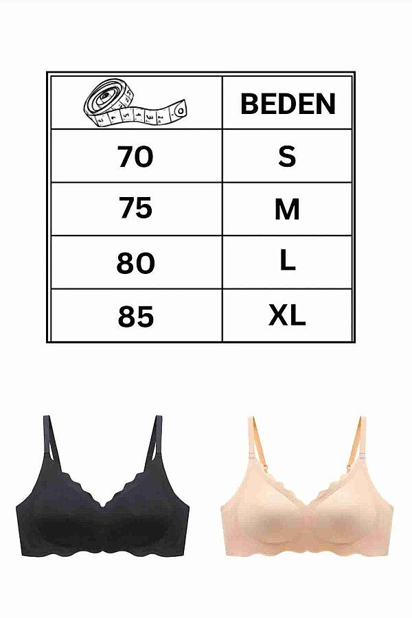 Dikişsiz Balensiz Çıkarılır Pedli Lazer Kesim Kaydırmaz Şeffaf Silikonlu Straplez Sütyen - 4