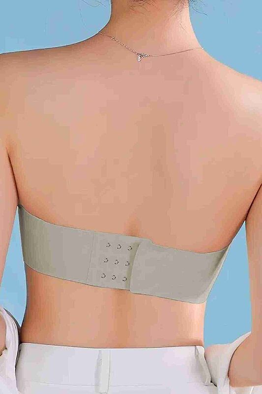 Dikişsiz Balensiz Çıkarılır Pedli Lazer Kesim Kaydırmaz Şeffaf Silikonlu Straplez Sütyen - 11