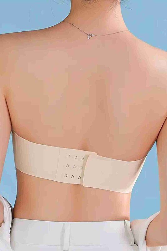 Dikişsiz Balensiz Çıkarılır Pedli Lazer Kesim Kaydırmaz Şeffaf Silikonlu Straplez Sütyen - 16