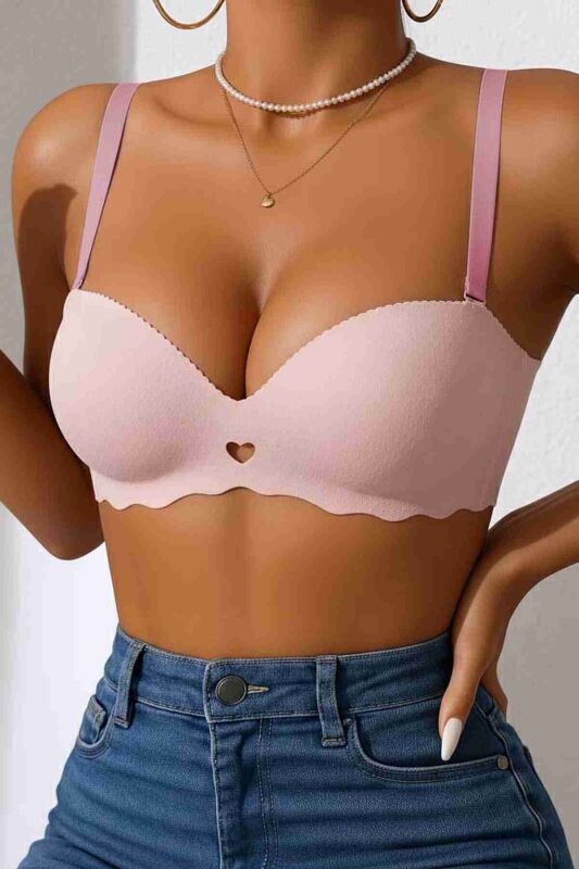 Dikişsiz Balensiz Hafif Destekli Kalp Detay Lazer Kesim İzbırakmaz Görünmez Sütyen - 1