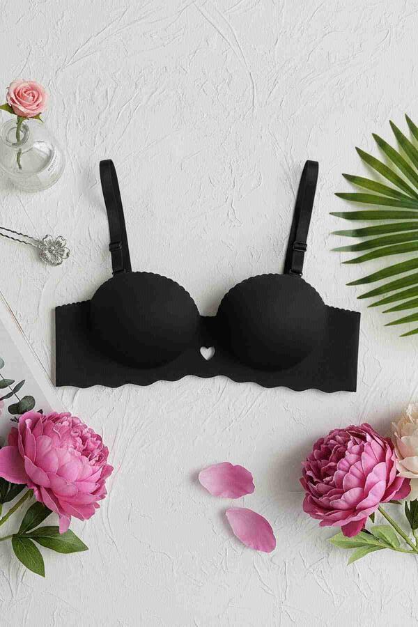 Dikişsiz Balensiz Hafif Destekli Kalp Detay Lazer Kesim İzbırakmaz Görünmez Sütyen - 3