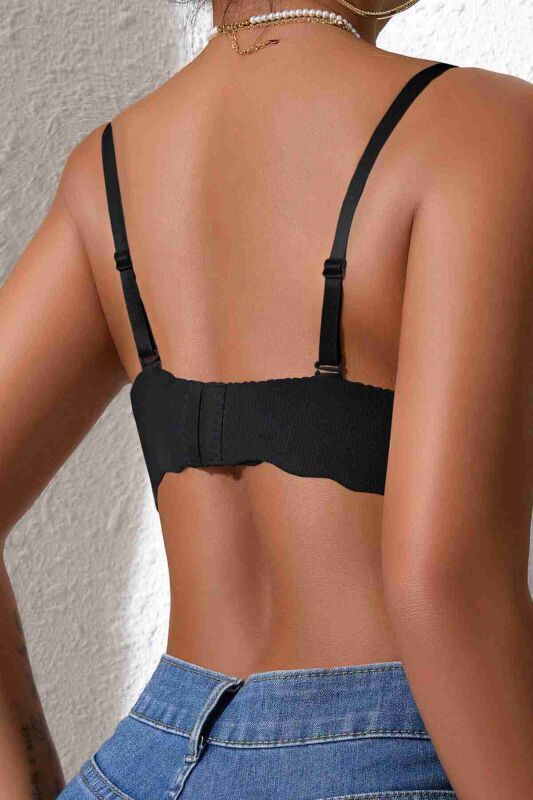 Dikişsiz Balensiz Hafif Destekli Kalp Detay Lazer Kesim İzbırakmaz Görünmez Sütyen - 5