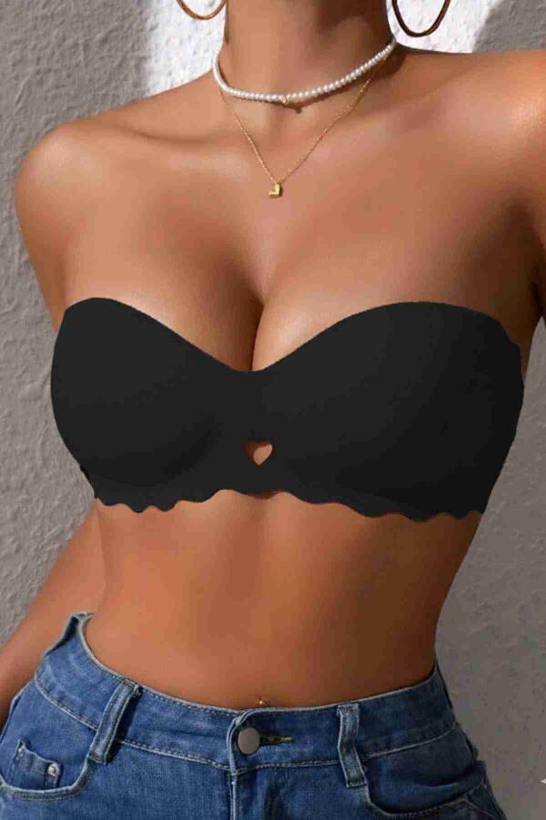 Dikişsiz Balensiz Hafif Destekli Kalp Detay Lazer Kesim İzbırakmaz Görünmez Sütyen - 6