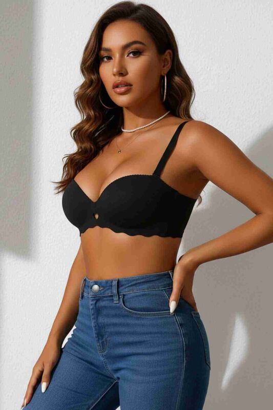 Dikişsiz Balensiz Hafif Destekli Kalp Detay Lazer Kesim İzbırakmaz Görünmez Sütyen - 8