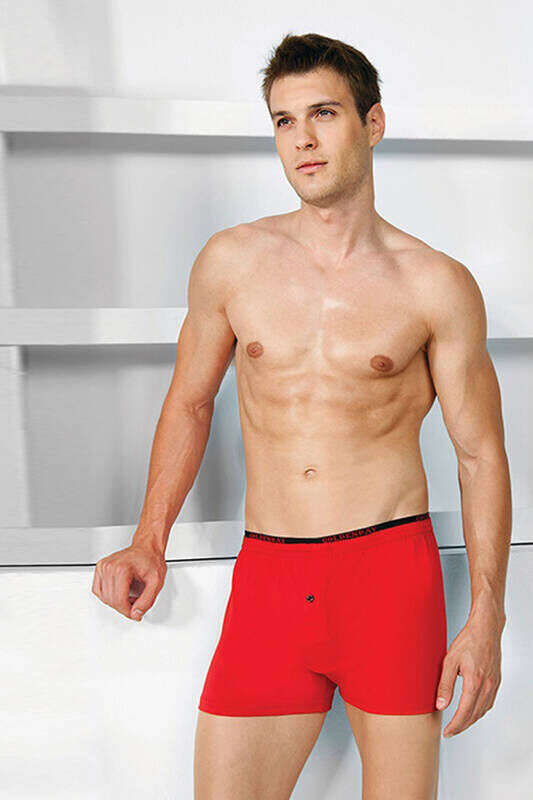 Buttoned Short Leg Cotton Boxer 1673 - 1