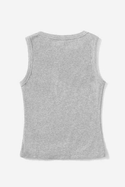 Düz Renk Kadın Kolsuz Bluz Crop Top Gri