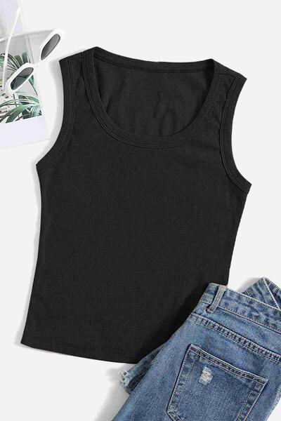 Düz Renk Kadın Kolsuz Bluz Crop Top