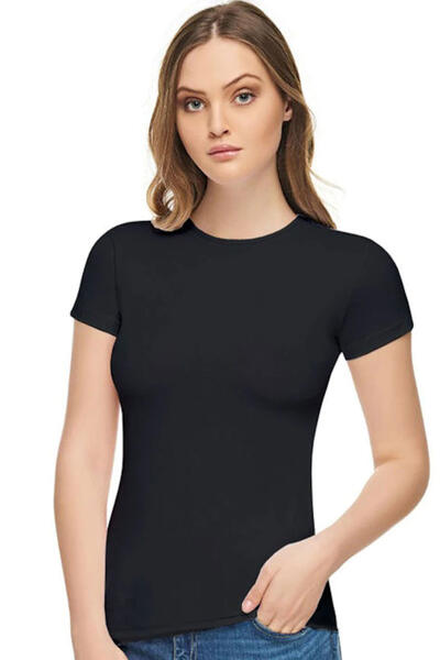 Kadın Elastan Yarım Kol T-Shirt ELT2202
