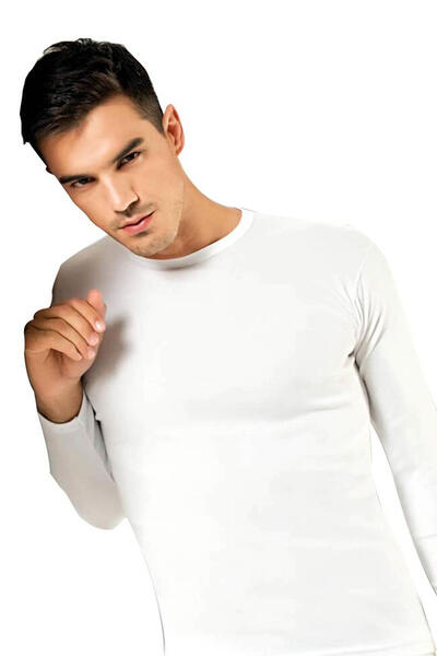 Erkek Elastan Sıfır Yaka Uzun Kollu T-Shirt ELT1302