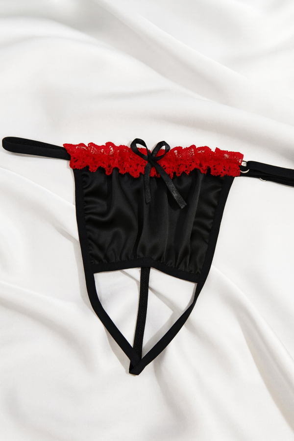 Venlisa Fiyonk Detaylı Saten G-String V6801 - 2