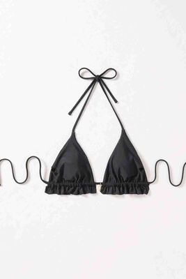 Gögüs Aksesuar Detaylı Bikini Üstü (Çıkartılabilir Kaplı) Siyah - - Thumbnail