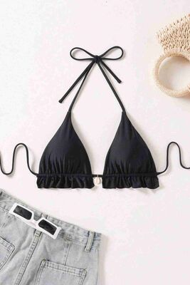 Gögüs Aksesuar Detaylı Bikini Üstü (Çıkartılabilir Kaplı) Siyah - - Thumbnail