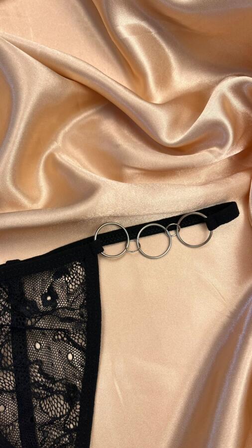 Halka Detaylı Dantel String Külot - 5