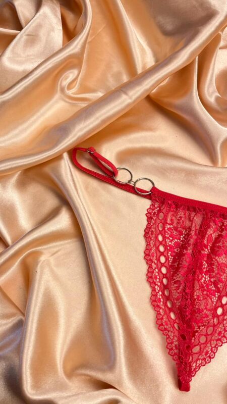 Halka Detaylı Dantel String Külot - 2