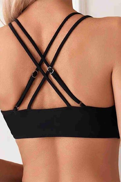 İki Ayarlanabilir Askılı Bikini Üstü (Çıkartılabilir Kaplı) Siyah
