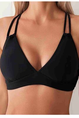 İki Ayarlanabilir Askılı Bikini Üstü (Çıkartılabilir Kaplı) Siyah - Thumbnail