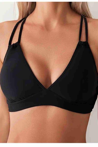 İki Ayarlanabilir Askılı Bikini Üstü (Çıkartılabilir Kaplı) Siyah