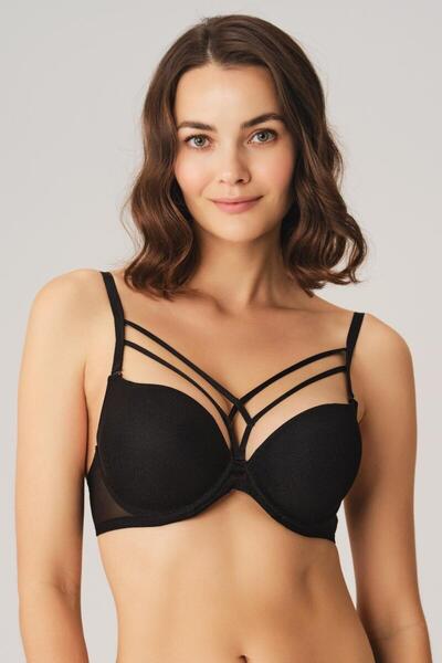 İnce Bant Detaylı Balenli Push Up Sütyen 3749