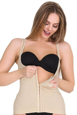 Thick Strap Hooked Under Breast Vest Corset 6206 - Thumbnail