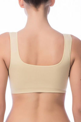 Thick Strap Covered Seamless Bra 2411 - Thumbnail