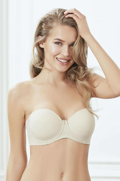 Covered Underwire Non-Padded Strapless Bra 3346