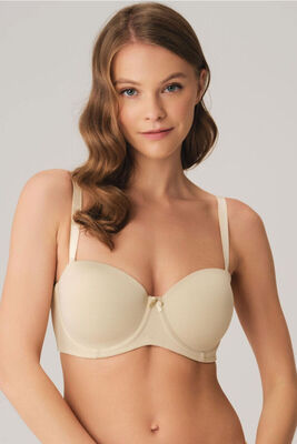 Covered Underwire Non-Padded Strapless Bra 3346 - Thumbnail