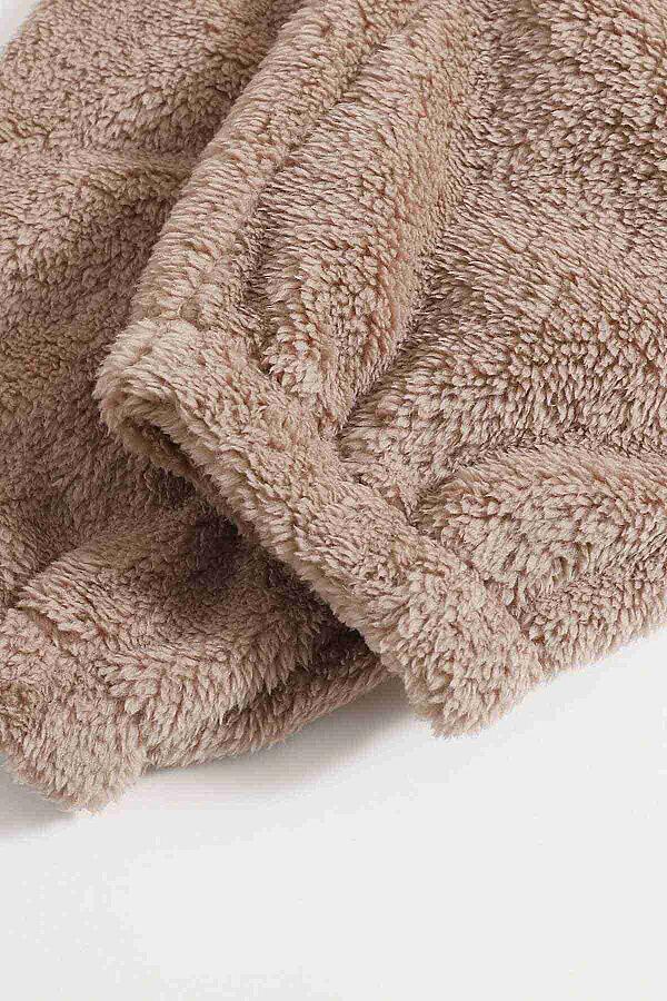  Kolsuz Askılı Peluş Polar Alt Üst Pijama Takımı - 5
