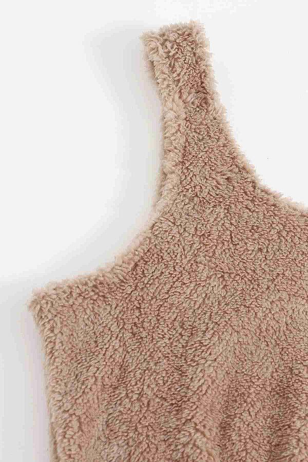  Kolsuz Askılı Peluş Polar Alt Üst Pijama Takımı - 6