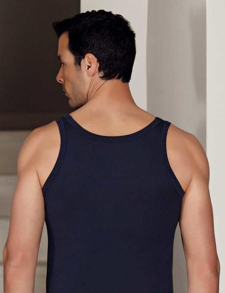 Navy Blue Thick Strapped U-Neck Modal Male Athlete ME115