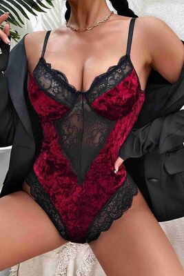 Merry See Kadife Body Gecelik Babydoll - Thumbnail