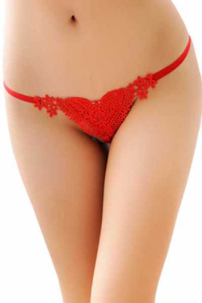 Merry See Red Heart Pearl Thong - MS75077-3