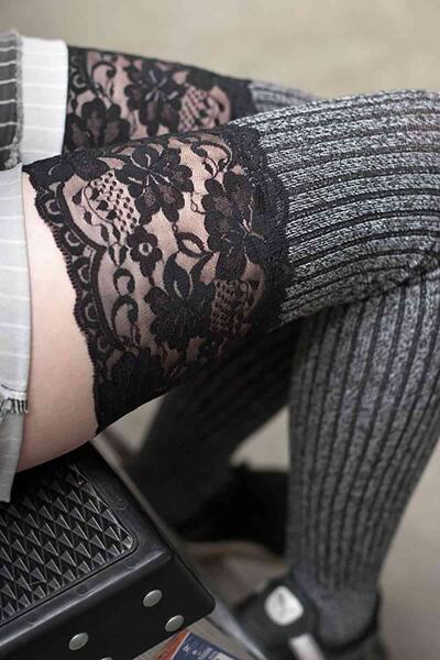 Merry See Perfumed Lace Mesh Above Knee Garter Socks Multi Color MS7803