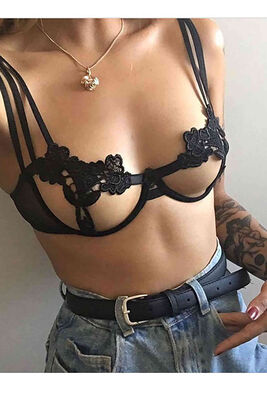 Merry See Sexy Bra Panties Set Fantasy Underwear Black MS4336 - Thumbnail